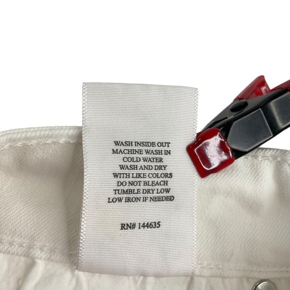 KanCan Jeans Women's SZ 29 White Distressed Fray Ankle Stretch Skinny Crop $78 - Picture 8 of 12